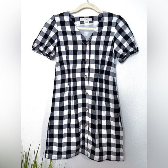 LOFT Dresses Gingham Loft Mini Dress Poshmark